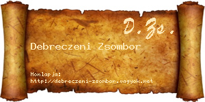 Debreczeni Zsombor névjegykártya